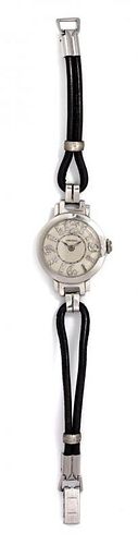 A Platinum and Diamond Wristwatch, Longines, Circa 1940, 12.90 dwts.