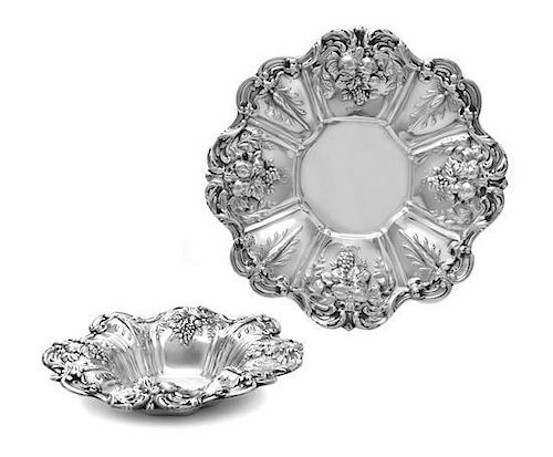 * An American Silver Platter and Small Bowl, Reed & Barton, Taunton, MA, 1955, Francis I pattern, both shaped circular form, emb