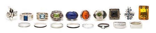 A Collection of Silver Rings, 86.75 dwts.