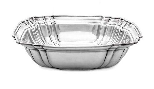 An American Silver Bowl, Gorham Mfg Co., Providence, RI, Circa 1935, shaped square with partly lobed sides and stepped rim, the