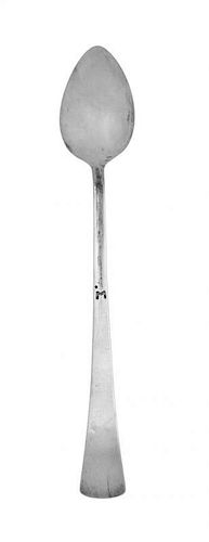 An American Silver Spoon, Grant Wood, Cedar Rapids, IA, Circa 1913, the elongated handle with slightly up-turned squared termina