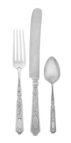 * An American Silver Flatware Service, Gorham Mfg. Co., Providence, RI, Retailed by Spaulding & Co., Circa 1920,