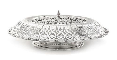 An American Silver Centerpiece Bowl, Tiffany & Co., New York, NY, 1910, circular, with turned-over border pierced and engraved w