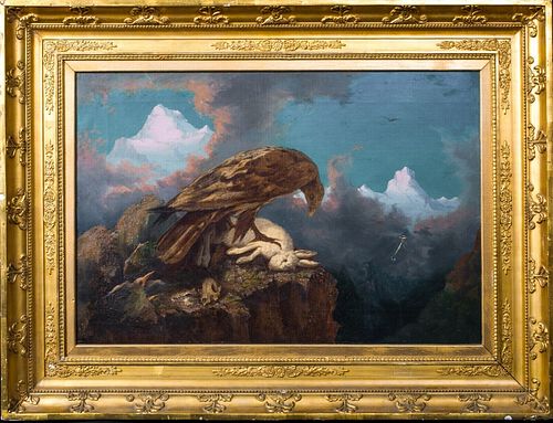 STUDY OF AN EAGLE OIL PAINTING