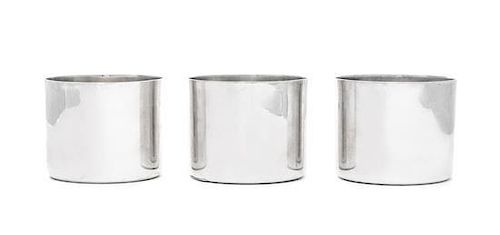A Set of Three Irish Silver Tumblers, Michael D. Hilliar, Dublin, 1973, each of plain cylindrical form