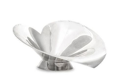 An American Silver Small Bowl, Tiffany & Co., New York, NY, Circa 1960, the heart-shaped bowl with down-turned point, raised on