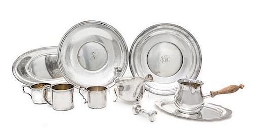 * A Group of Silver Table Articles, Various Makers, 20th Century, comprising an oval bread tray, Gorham Mfg. Co., Providence, RI