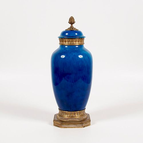Sevres Blue Porcelain Vase