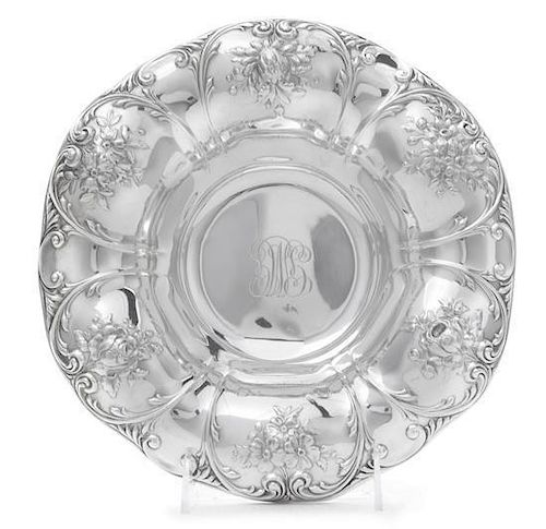 * An American Silver Bowl, Gorham Mfg. Co., Providence, RI, Retailed by Spaulding, Chicago, IL, Circa 1930, shaped circular, the