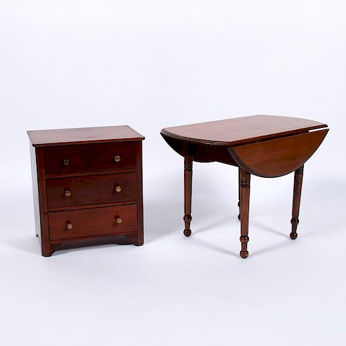 Child's Drop Leaf Table and Chest of Drawers