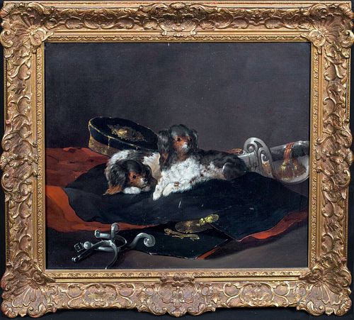 "THE HUSSARS PETS" OIL PAINTING