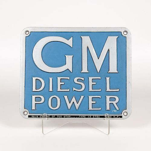 General Motors Diesel Power Builder's Plate
