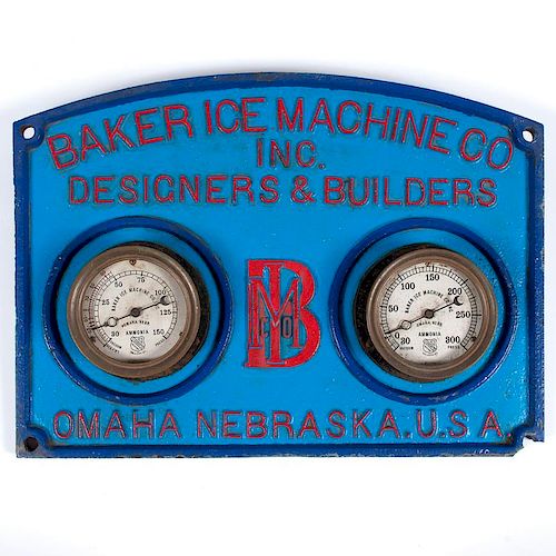 Baker Ice Machine Co. Builder's Plate