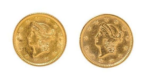 Two United States Liberty Head $1 Gold Coins