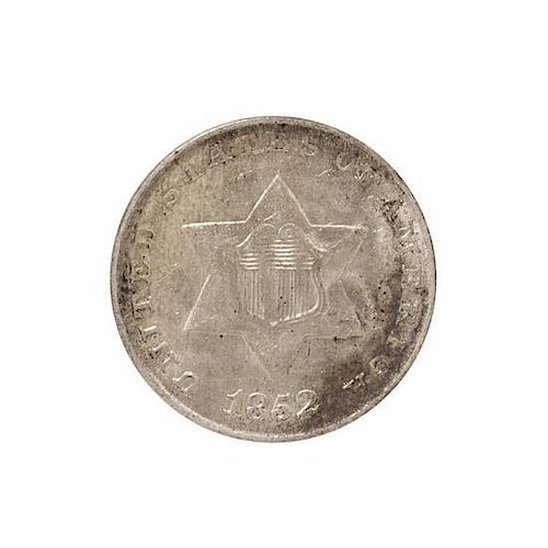 A United States 1852 Type I Three Cent Silver Coin