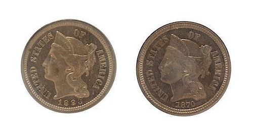 Two United States Three-Cent Nickel Proofs