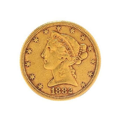 A United States 1882 Liberty Head $5 Gold Coin