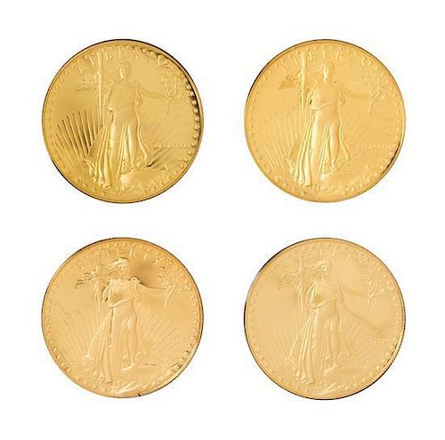 A Group of Four United States 1986 Gold Eagle $50 Proofs