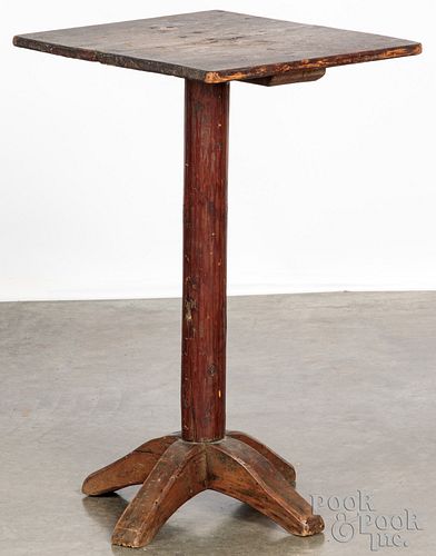 Primitive pine candlestand, 19th c.
