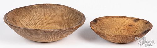Two turned Chestnut bowls, 19th c.