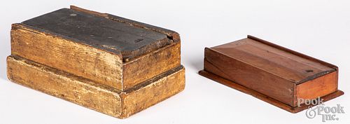 Two slide lid boxes, 19th c.
