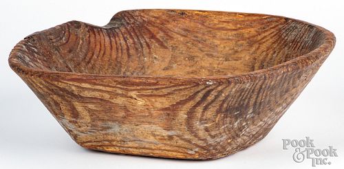 Primitive wood bowl, 19th c.