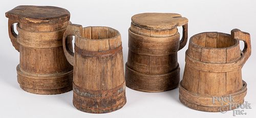 Four Continental tankards and steins, 19th c.
