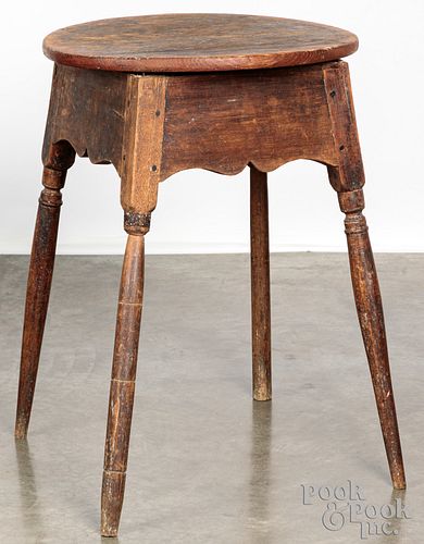 Painted mixed wood splay leg stand, late 18th c.