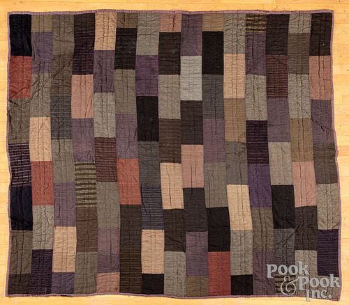 Two wool patchwork quilts, 19th c.