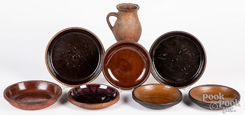 Seven earthenware pie plates, 19th and 20th c.