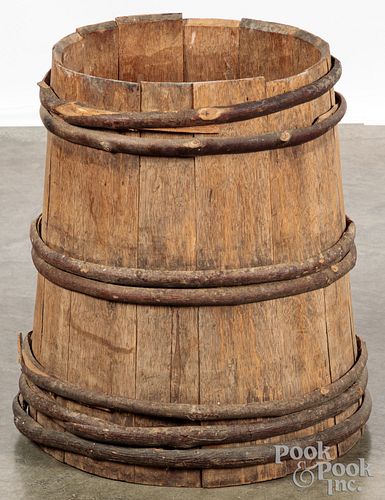 Primitive staved barrel, 19th c.