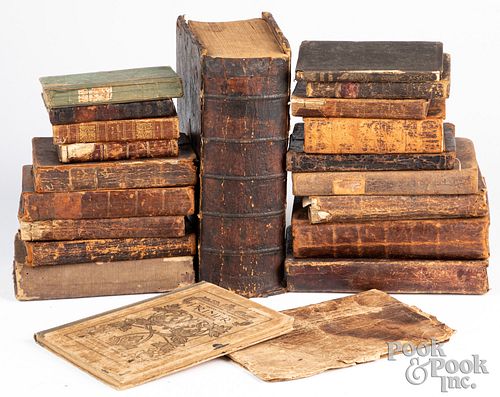 Group of nineteen leatherbound books,