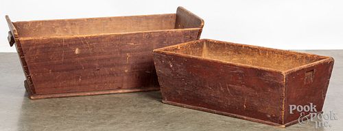 Two painted pine dough boxes, 19th c.