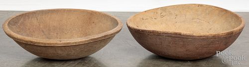 Two large turned bowls, 19th c.