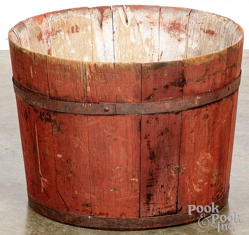 Red painted bucket, 19th c.