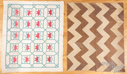 Two patchwork quilts, 19th c.