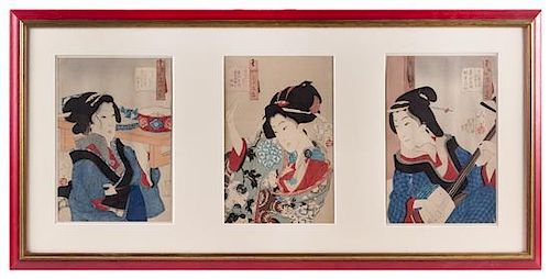 * Tsukioka Yoshitoshi, (1839-1892), Enjoying Herself, Looks Heavy and Disagreeing from the series Thirty-Two Aspects of Customs
