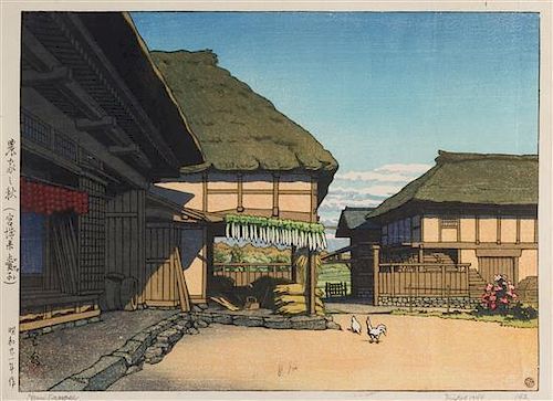 * Kawase Hasui, (1883-1957), Matsubara Lake, dated 1941; Nissaka on the Tokaido Road, dated 1942; Cloudy Day in Mito, dated 1946