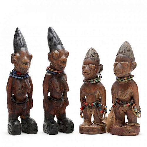Nigeria, Two Sets of Yoruba Ibedji Twin Figures