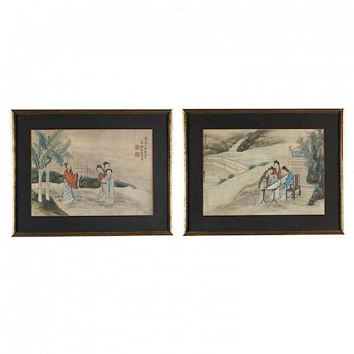 Two Paintings by Jiang Lian (Chinese, 18th-19th century)