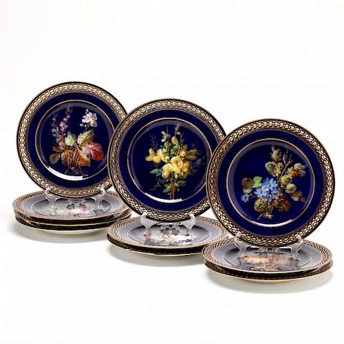 Set of Ten Meissen Cabinet Plates