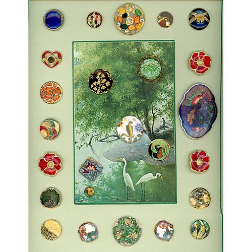A Card of Beautiful And Colorful Enamel Buttons