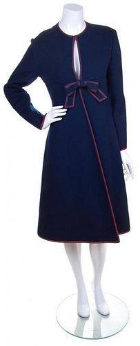 A Pierre Cardin Navy Wool Coat,