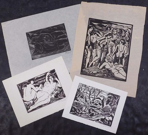 Emil Ganso: Four Woodcuts