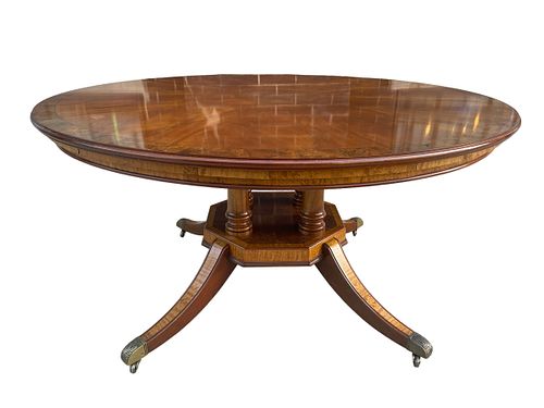 English Mahogany Perimeter Leaf Round Dining Table by RESTALL BROWN & CLENNELL