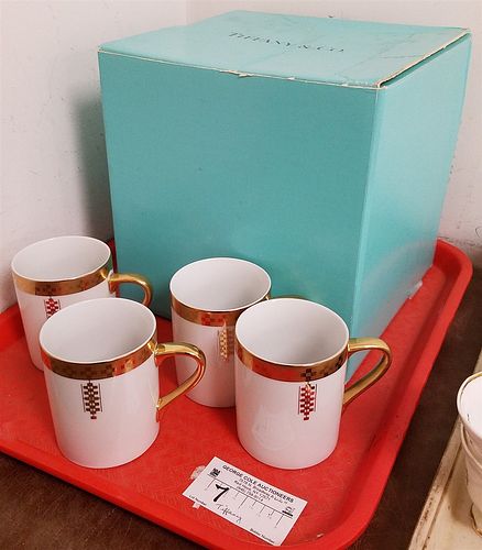 BX'D TIFFANY IMPERIALMUGS -ADAPTED FROM A DESIGN BY FRANK LLOYD WRIGHT