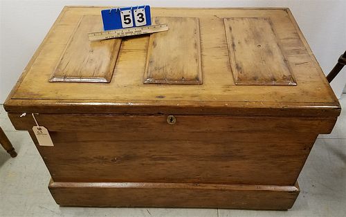 19TH C. PINE TOOL BX WFITTED INTERIOR 25.5"HD X40"W X26"D
