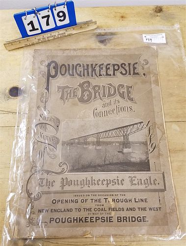 POUGHKEEEPSIE THE BRIDGE AND ITS CONNECTIONS THE POUGHKEEPSIE EAGLE 1889 21 1/2" X 15 1/2"