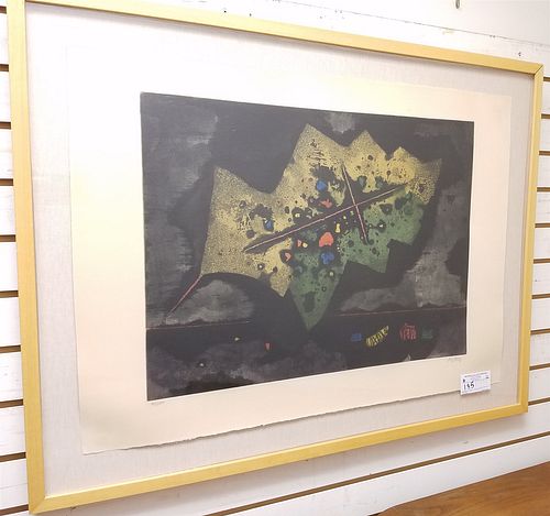 FRAMED LITHO ABSTRACT SGND ADRON (MORDECAI) 90/100 22" X 30"