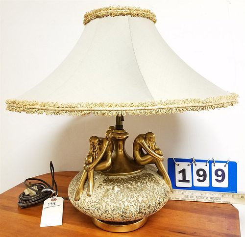 POTTERY TABLE LAMP 19"